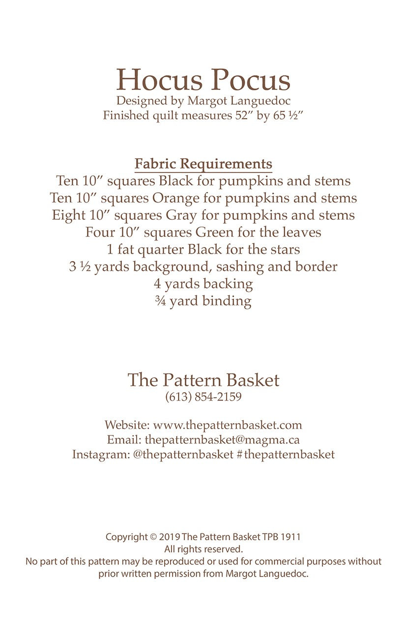 Hocus Pocus Quilt Pattern