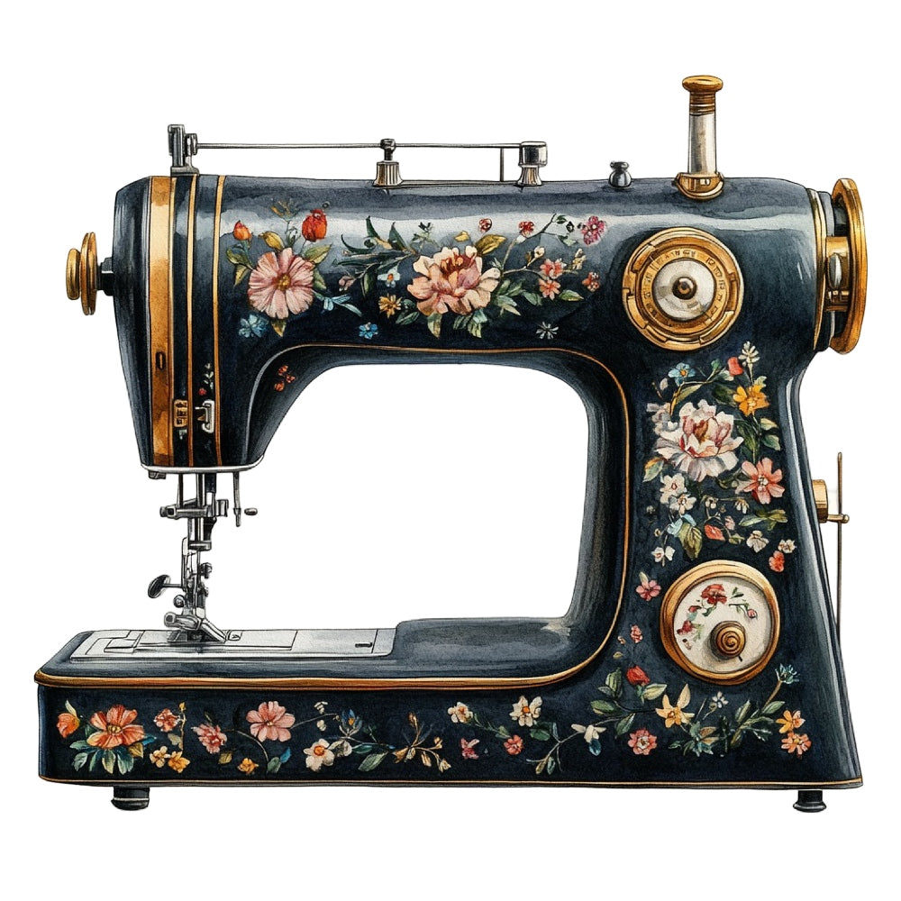 Vintage Sewing Machine Fabric Panel 2