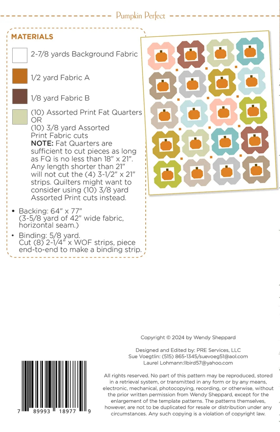 Pumpkin Perfect Quilt Pattern