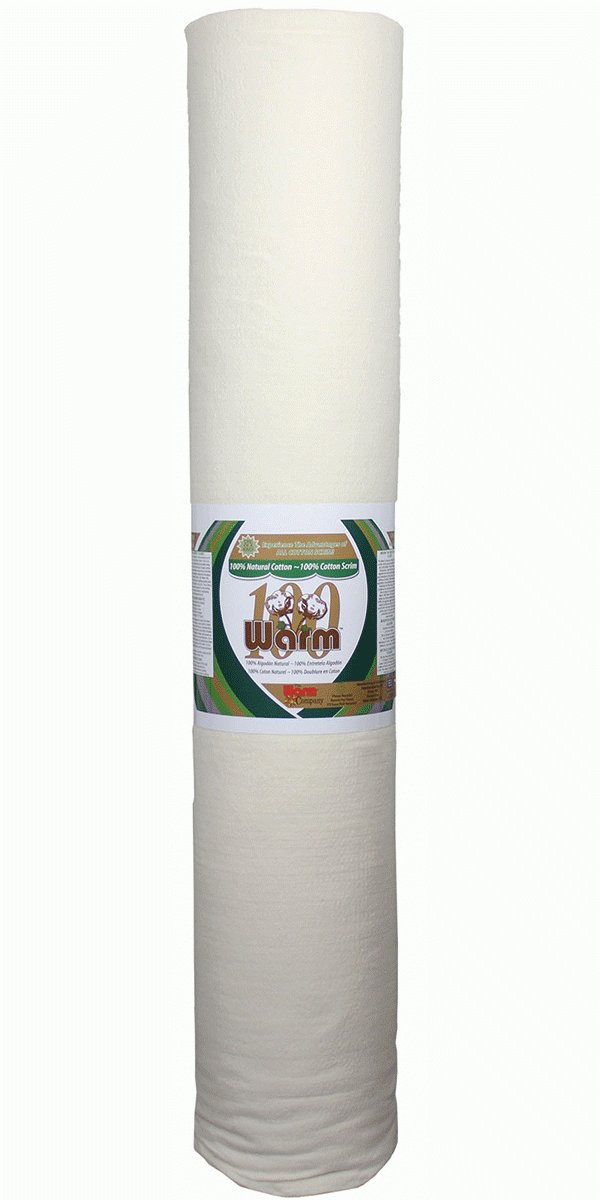Warm 100 110" x 25 YD Cotton Batting - Premium 100% Natural Cotton Batting