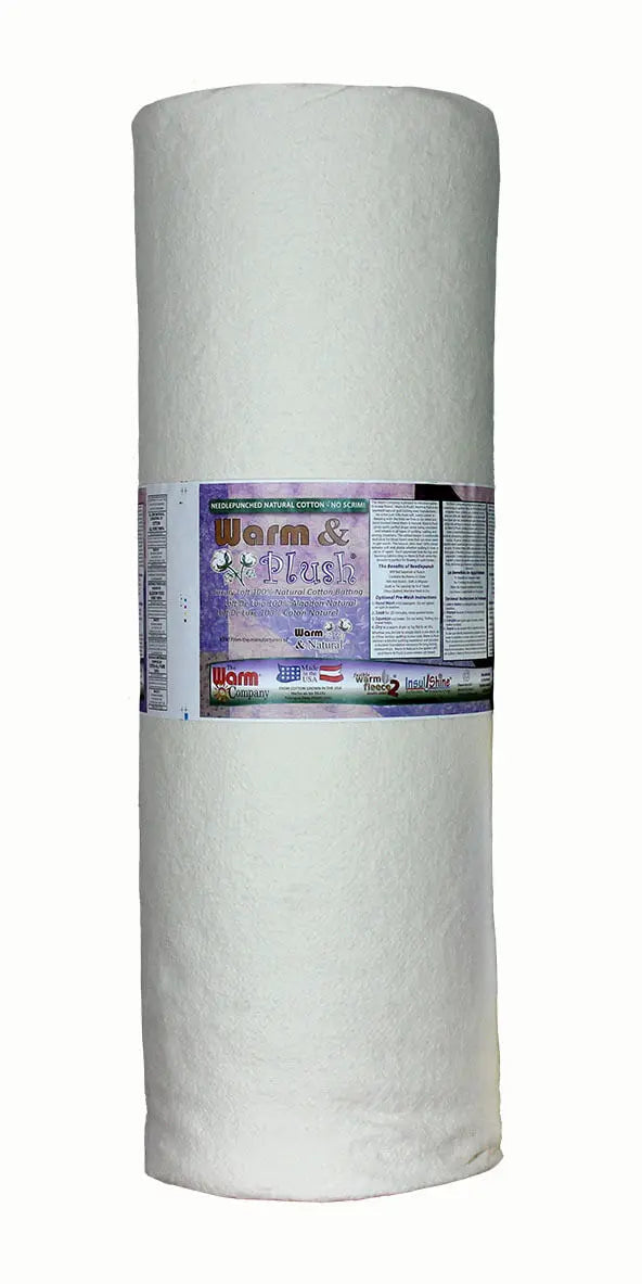 Warm & Plush 90" x 25 YD Cotton Batting - Soft and Luxurious Cotton Batting