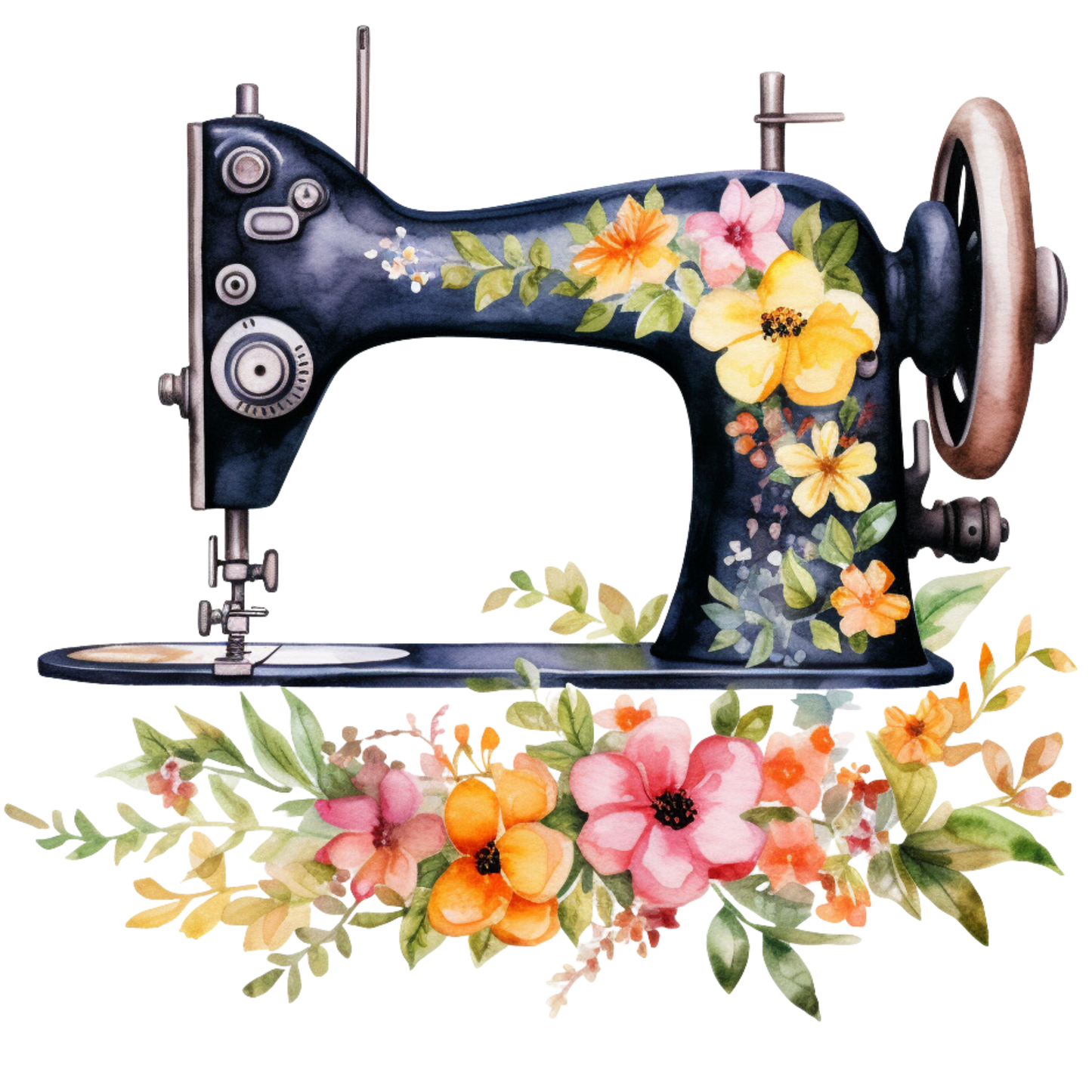 Watercolor Sewing Machines Fabric Panel 4