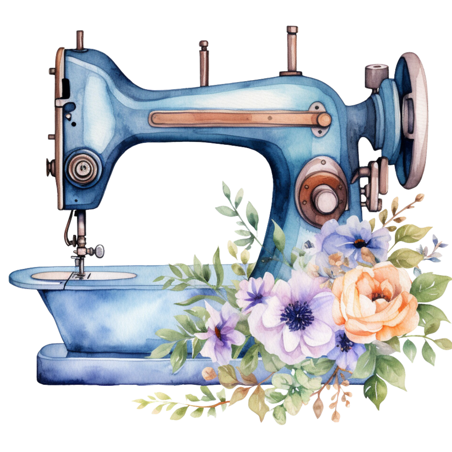 Watercolor Sewing Machines Fabric Panel 7
