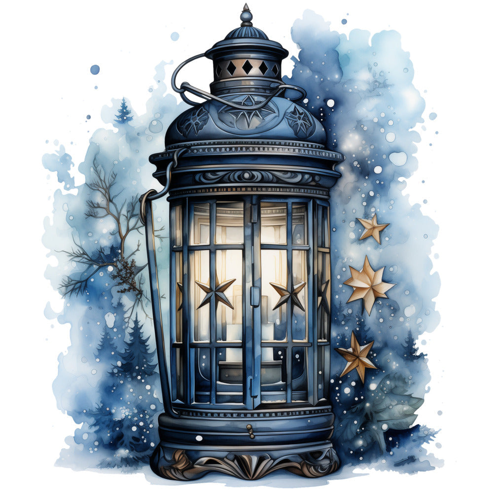 Winter Lantern 6 Fabric Panel