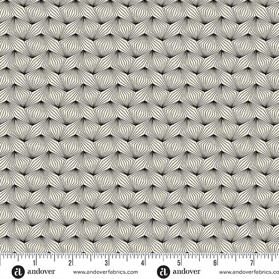 Zig Zag Cream Black Nightfall 44"/45" Cotton Fabric Per Yard