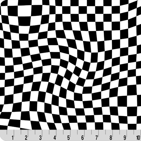 Digital Cuddle Black Checkmate 58"/60" Fabric per yard