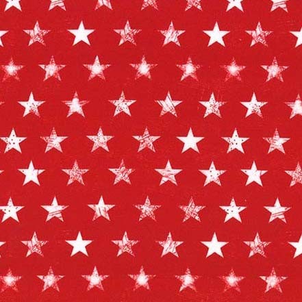 Red Rugged Stars Route 66 Cotton 44"/45" Fabric Per Yard
