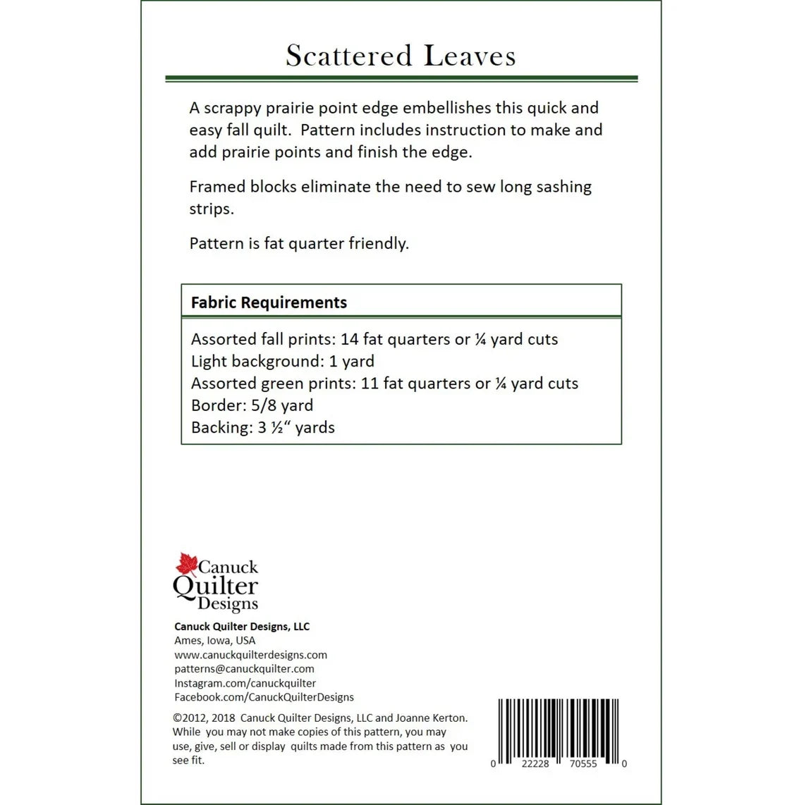 Scattered Leaves Quilt Pattern