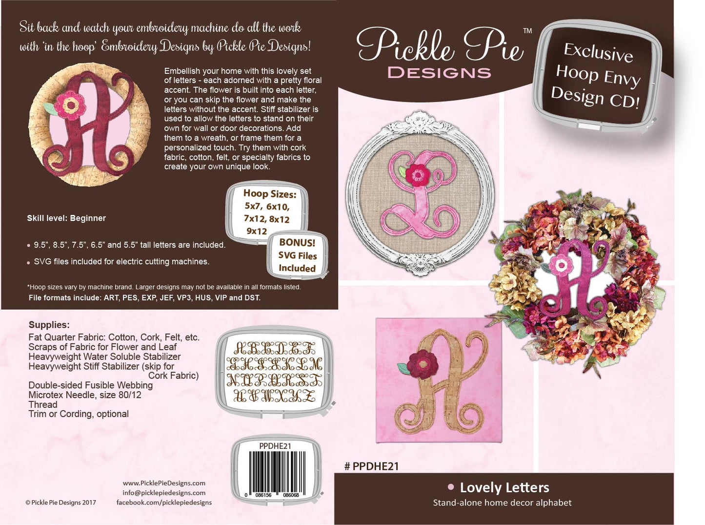 Lovely Letters In the Hoop Embroidery Design Collection