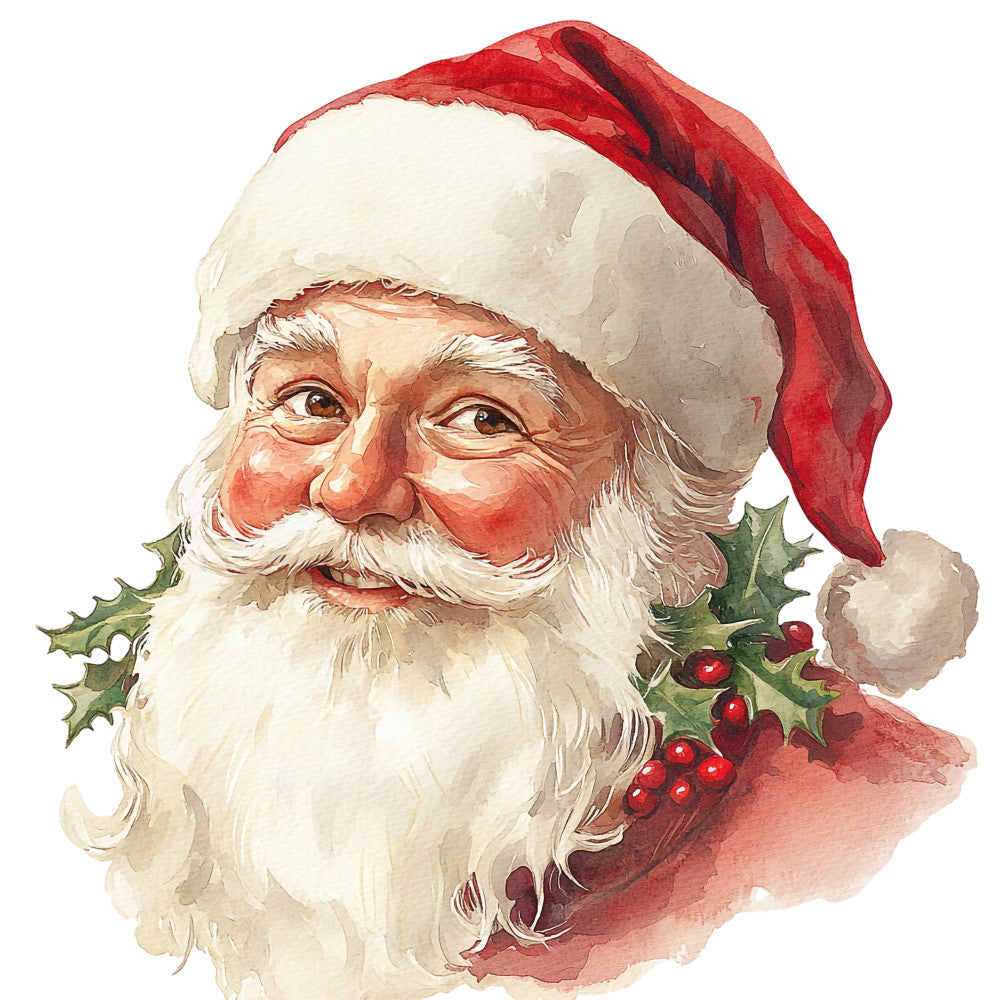 Watercolor Santa Claus Fabric Panel 15
