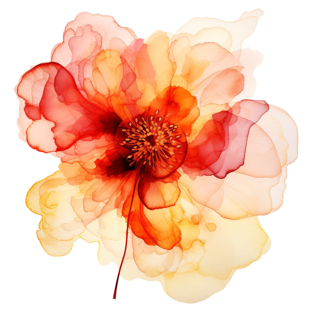 Alcohol Ink Flower Fabric Panel 25