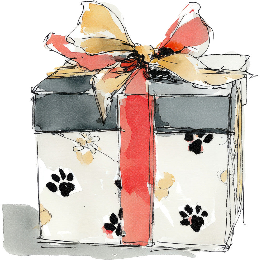 Handdrawn Christmas Cats Fabric Panel 20