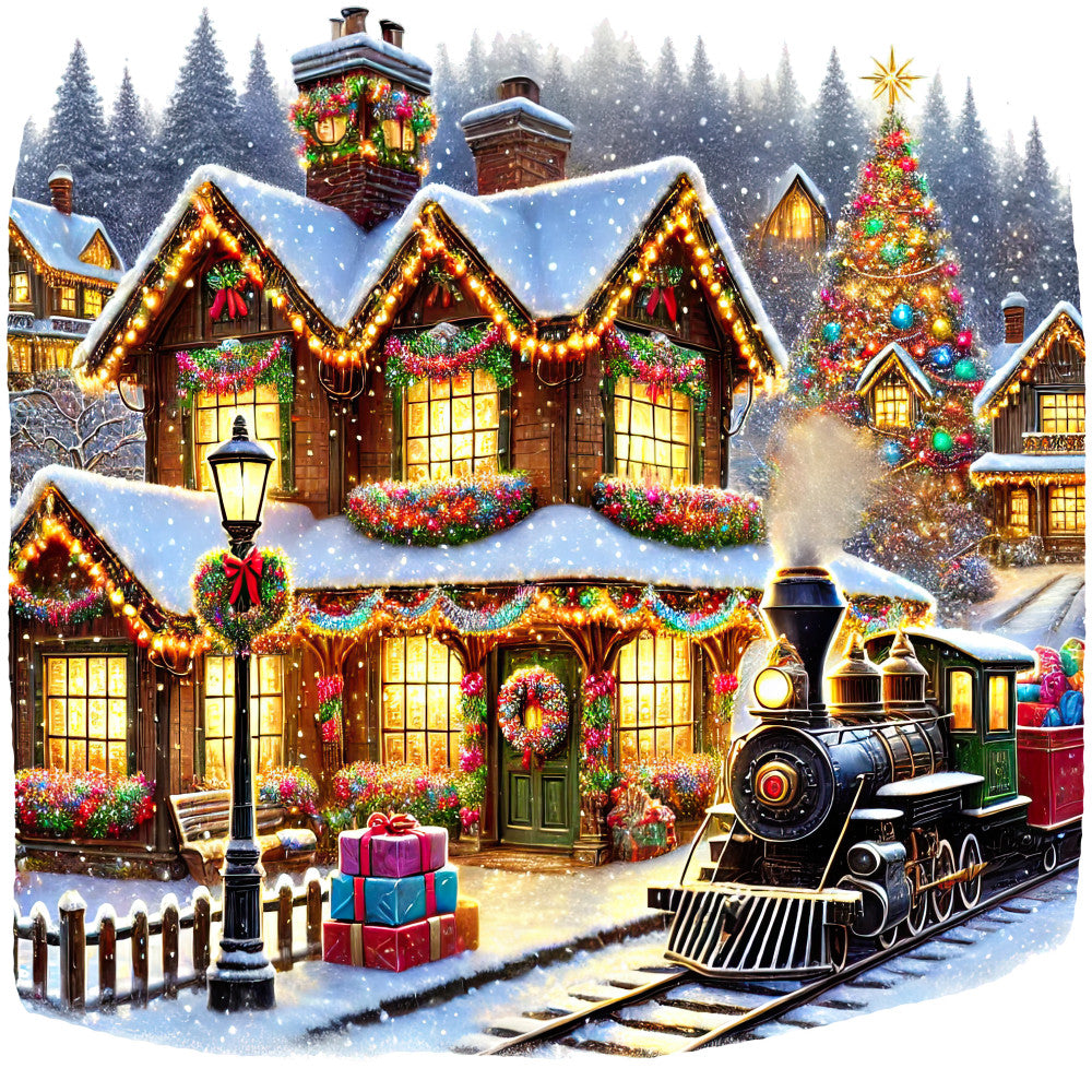 Christmas Villages Fabric Panel 21