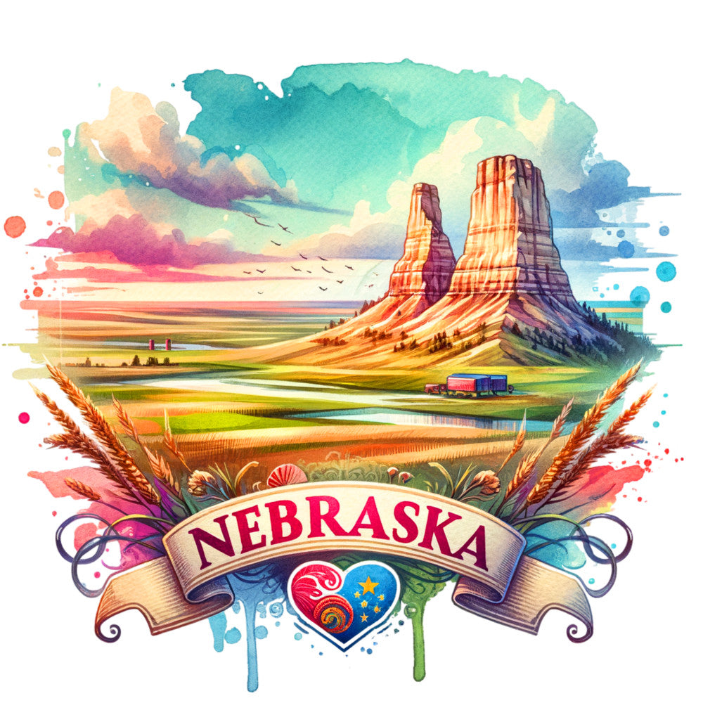 US States Retro Travel Fabric Panel 22