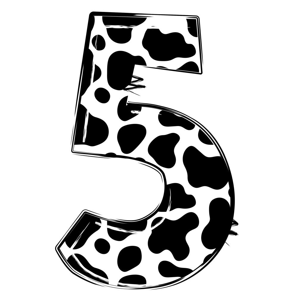 Cow Print Alphabet Fabric Panel 3