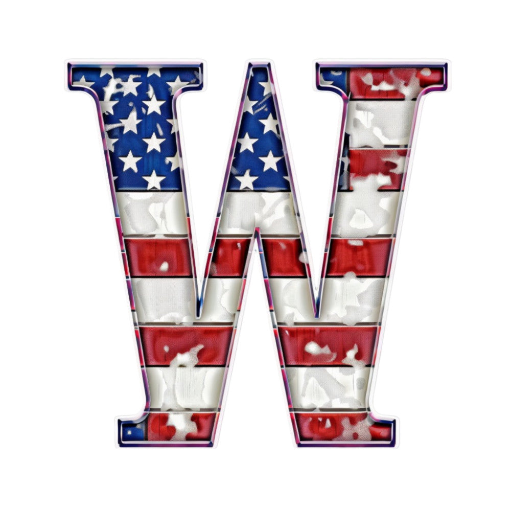 Grunge American Flag Alphabet Fabric Panel 4