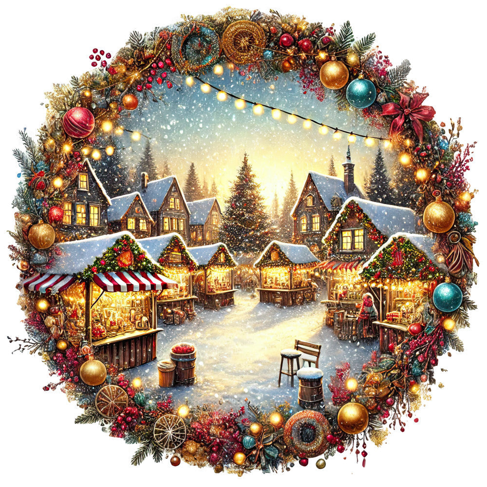 Christmas Villages Fabric Panel 85