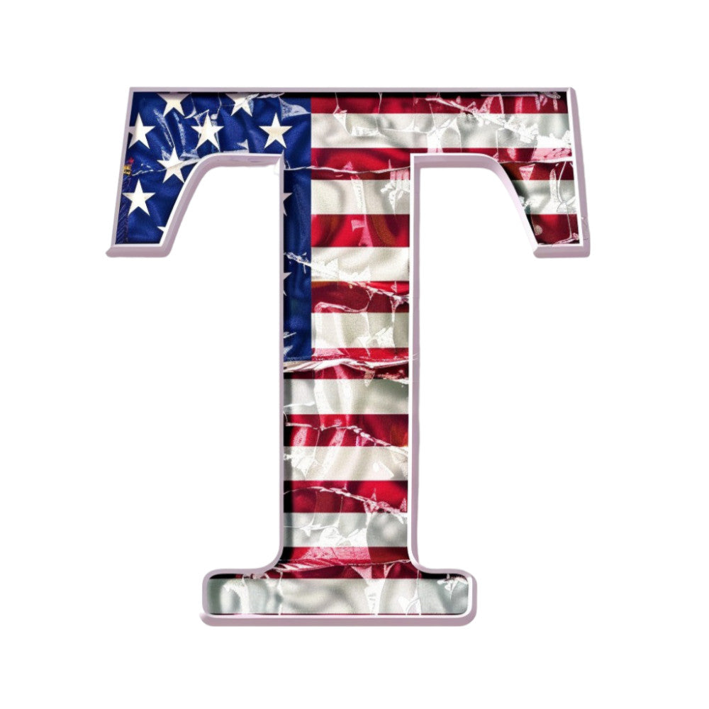 Grunge American Flag Alphabet Fabric Panel 1