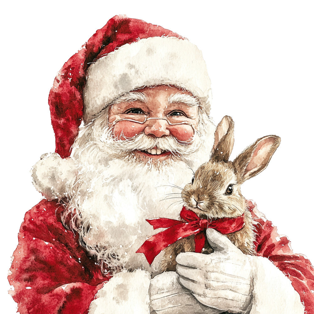 Watercolor Santa Claus Fabric Panel 10