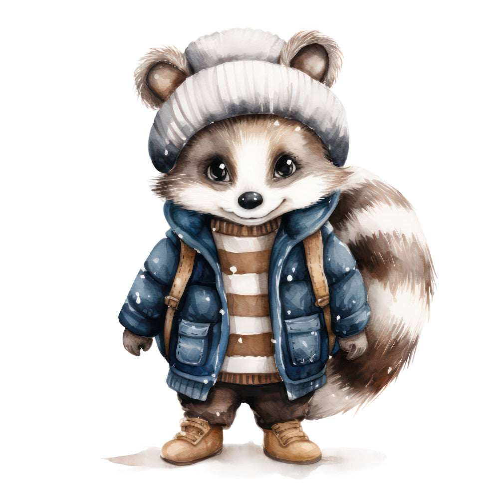 Woodland Animals in Clothes Fabric Panel 10