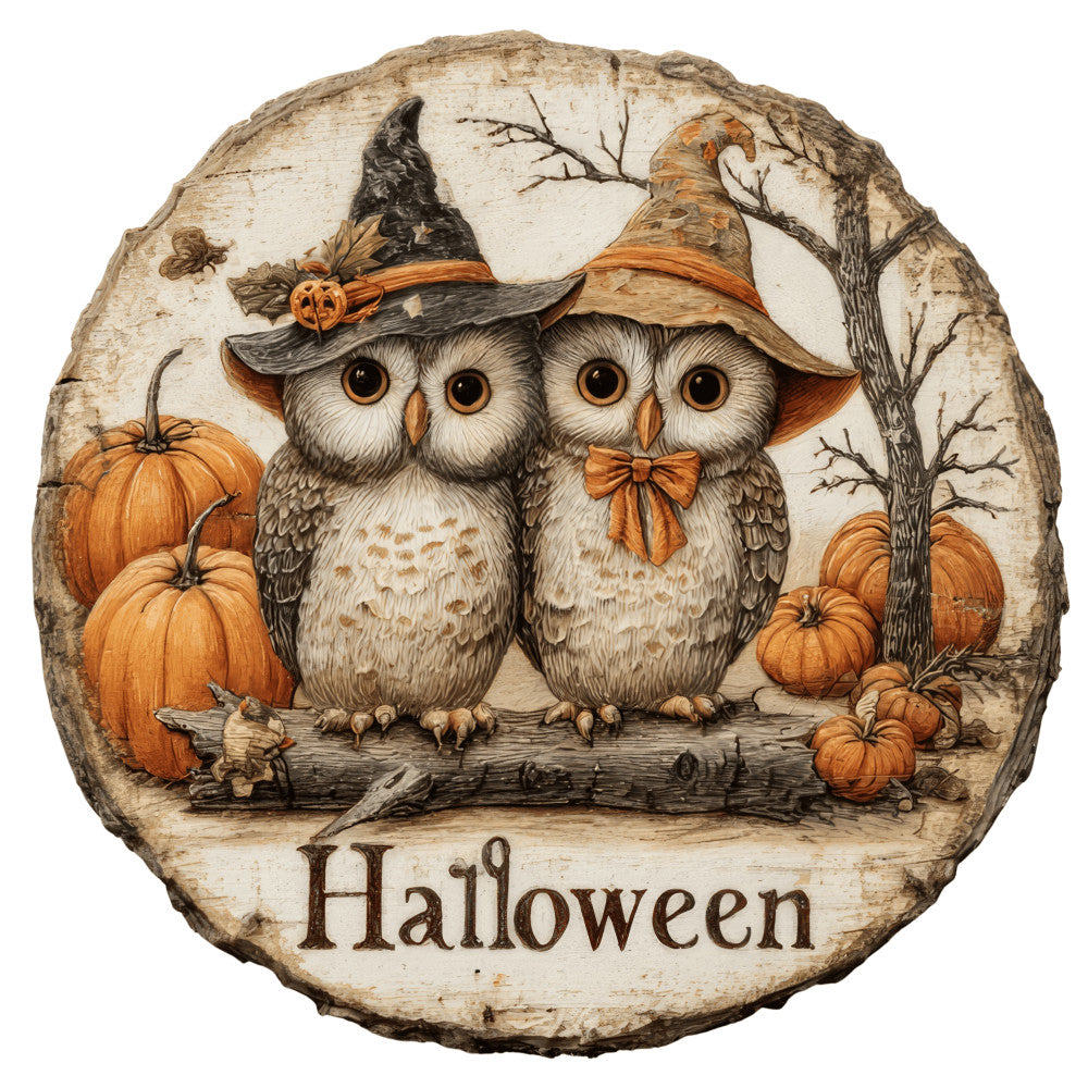 Halloween Owl Ornament Fabric Panel 12