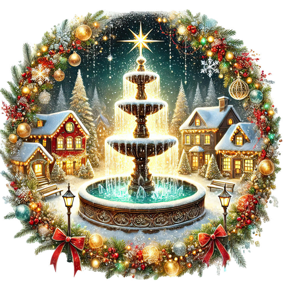 Christmas Villages Fabric Panel 19