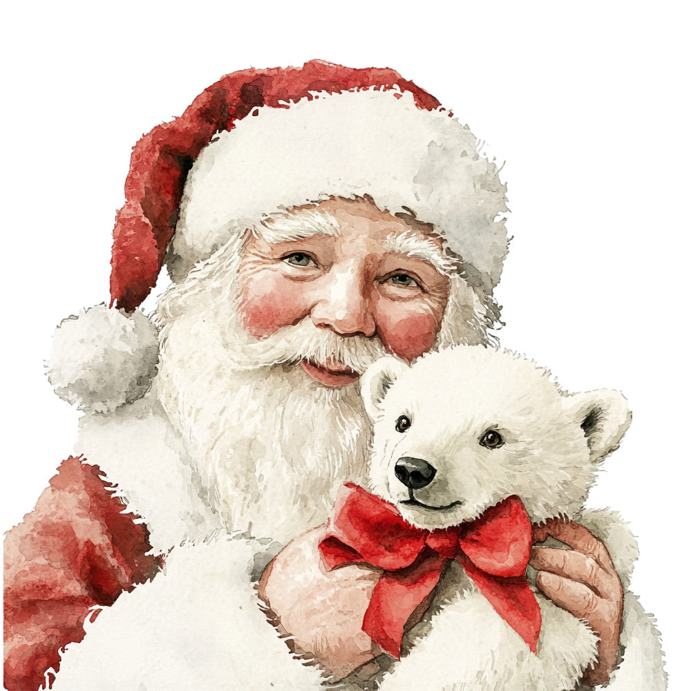 Watercolor Santa Claus Fabric Panel 3
