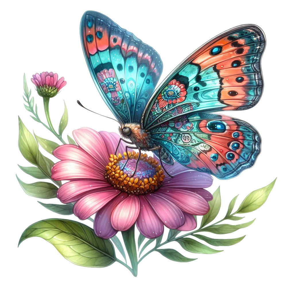 Spring Flowers and Butterflies Fabric Panel 37