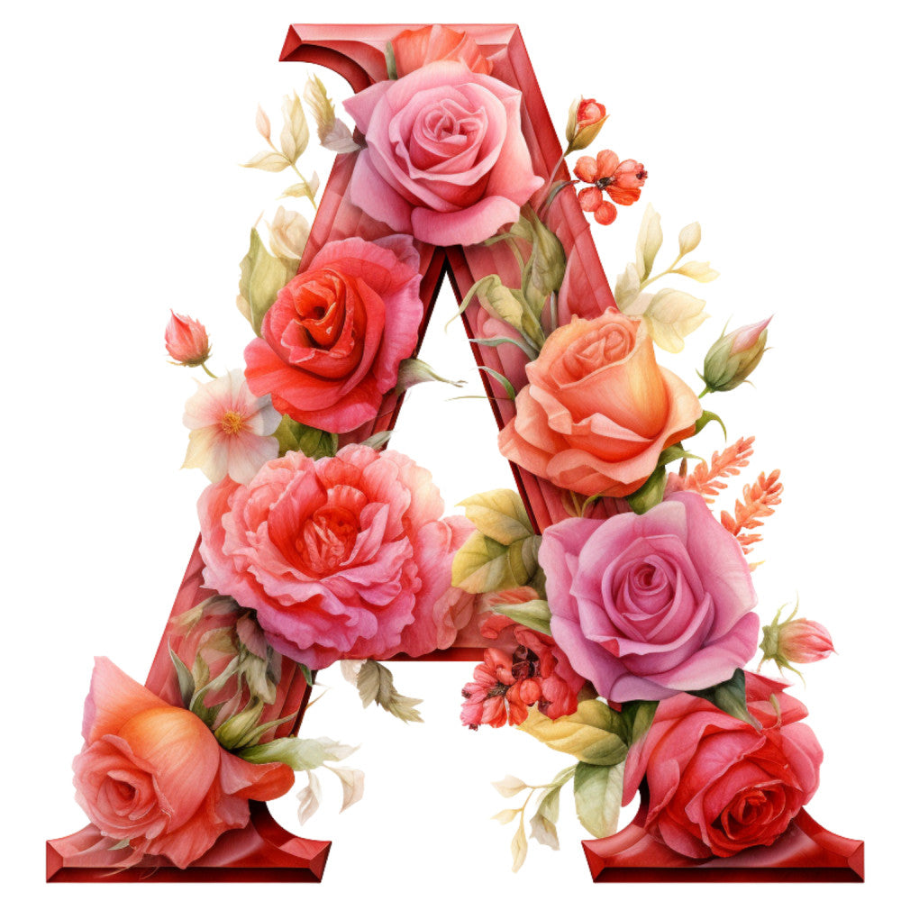 Rose Alphabet Fabric Panel 23