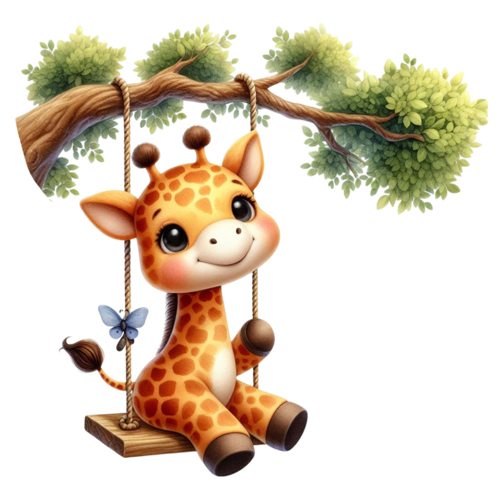 Cute Baby Giraffe Fabric Panel 32