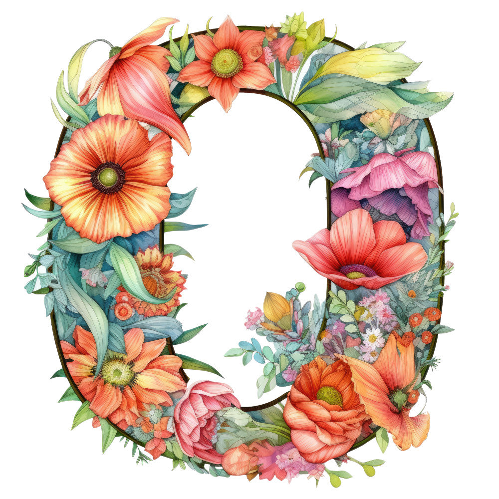 Alphabet Flowers Fabric Panel 11