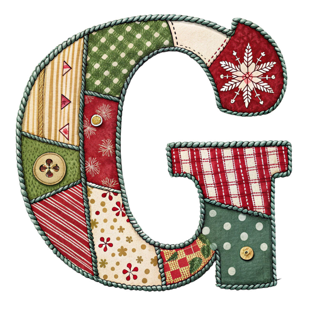 Christmas Patchwork Alphabet Fabric Panel 33