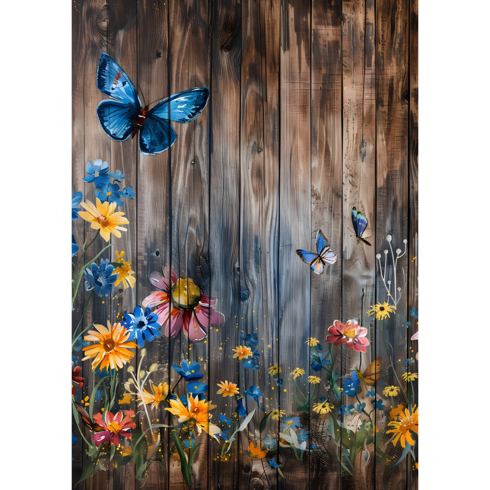 Rustic Butterfly Wall Art Fabric Panel 12