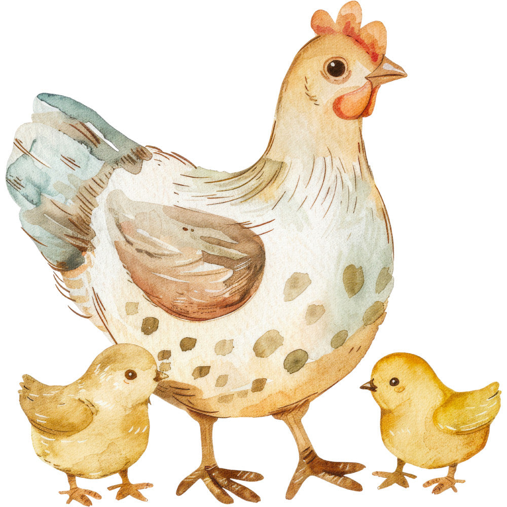 Watercolor Farm Fabric Panel 86
