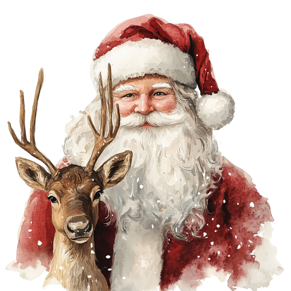 Watercolor Santa Claus Fabric Panel 18