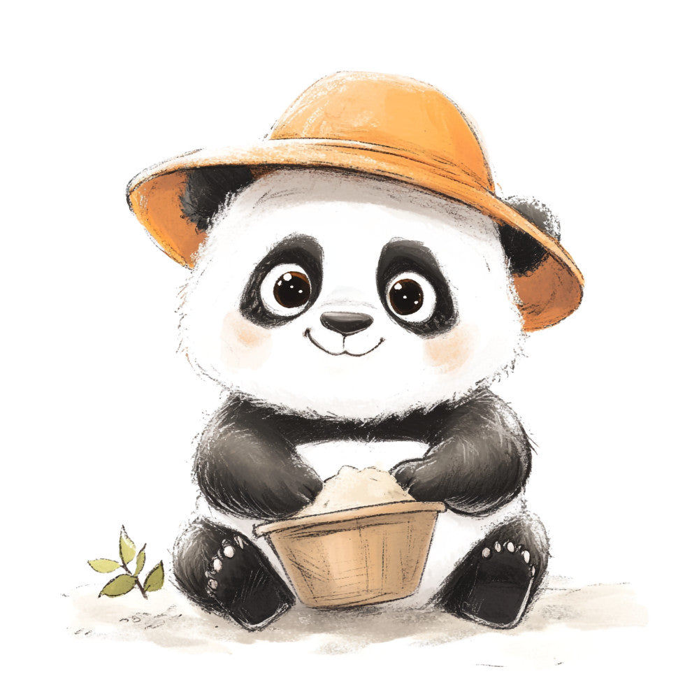 Cute Panda Bears Fabric Panel 26