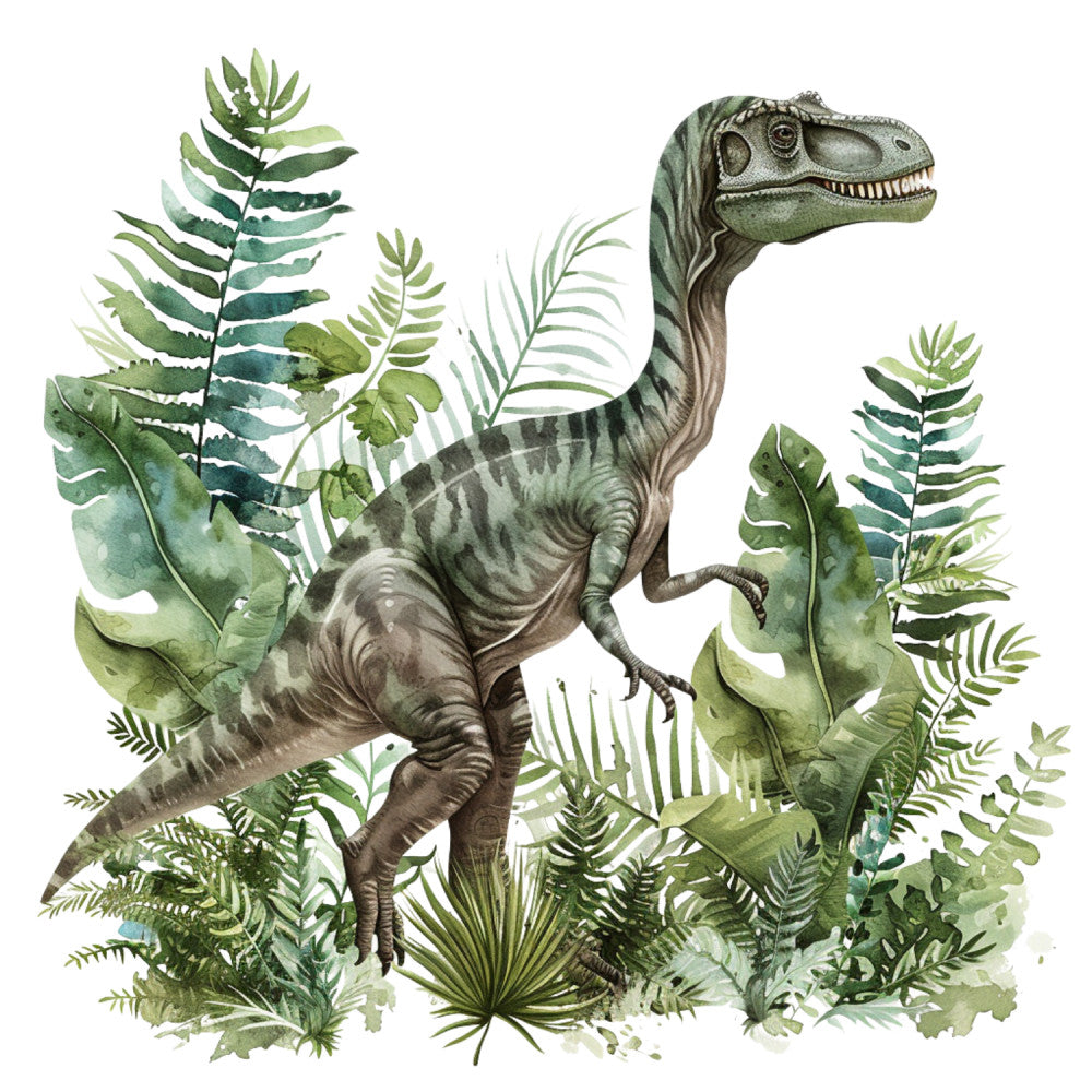 Watercolor Dinosaurs Fabric Panel 45