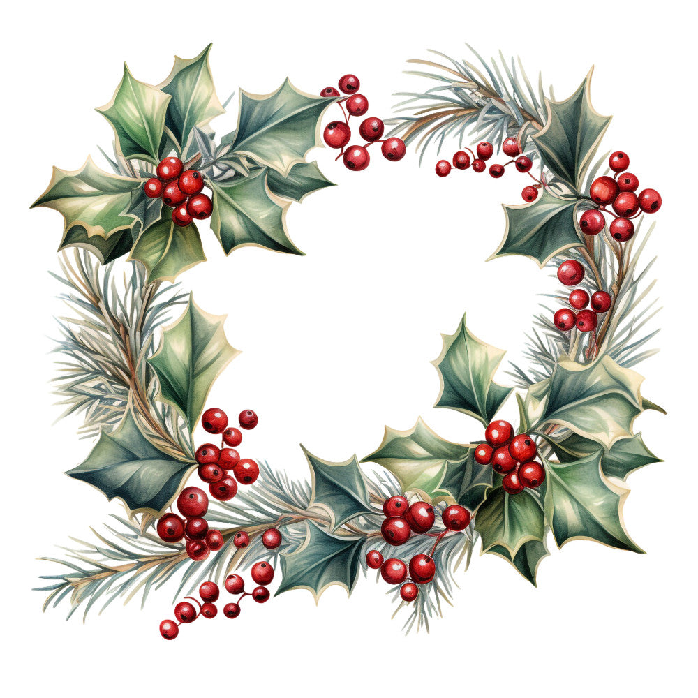 Holly and Baubles Fabric Panel 29