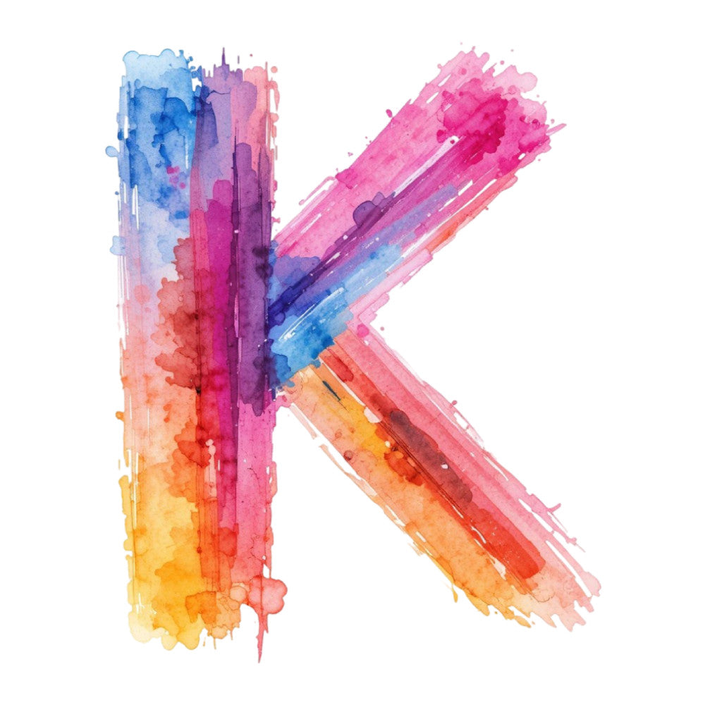 Brushstroke Alphabet Fabric Panel 12