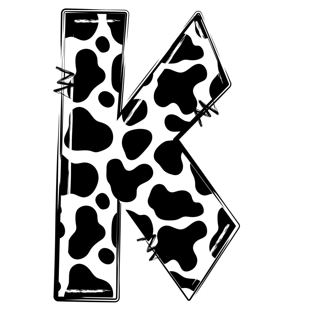Cow Print Alphabet Fabric Panel 17