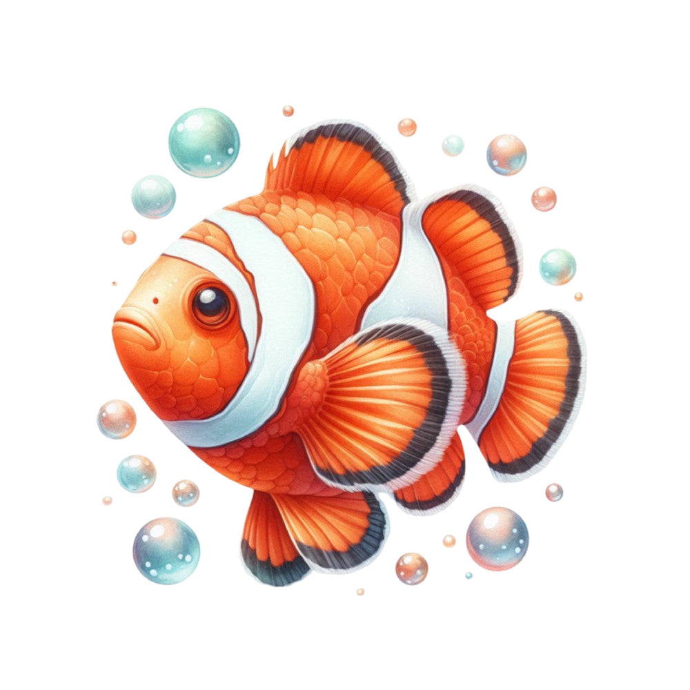 Watercolor Sea Fish Fabric Panel 18