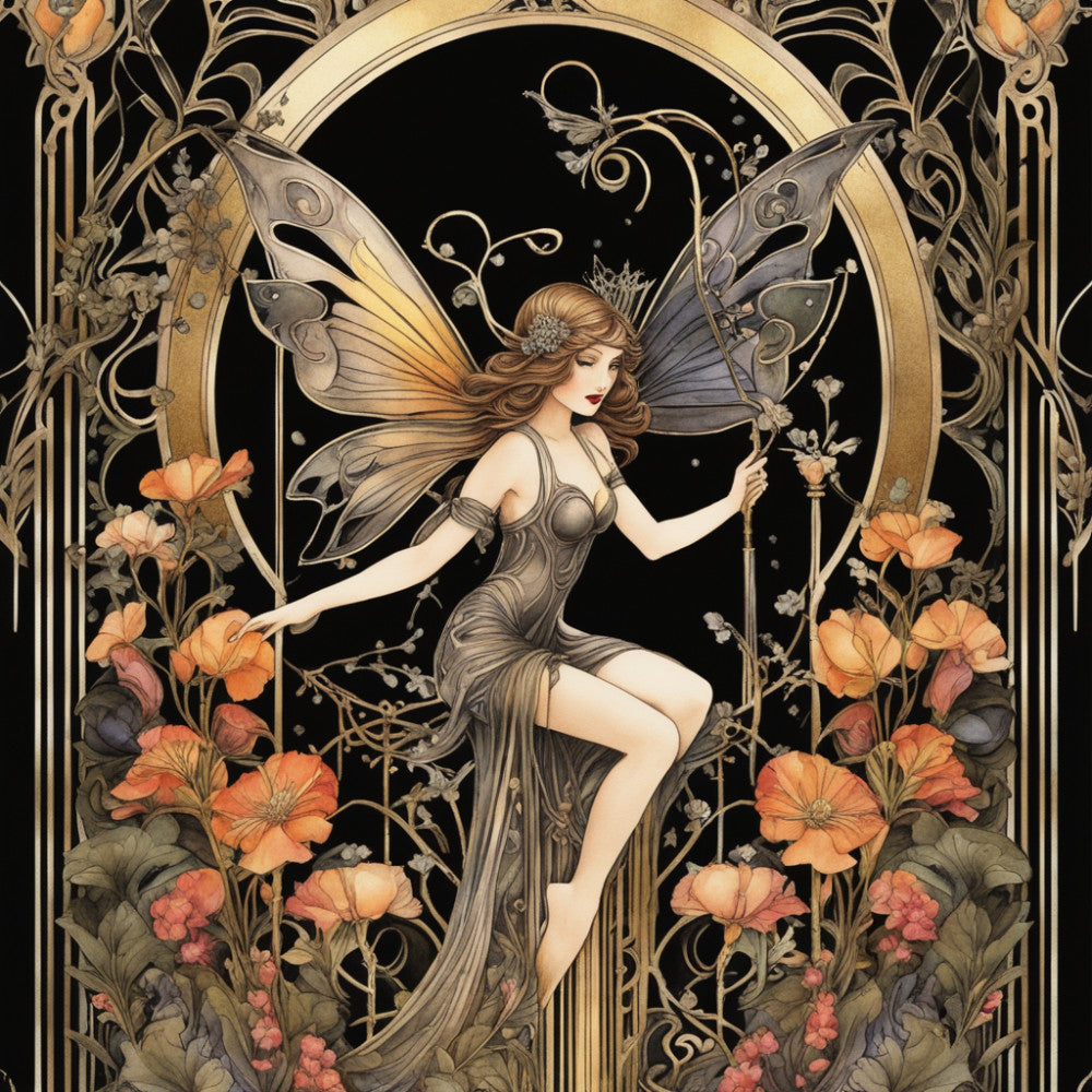 Art Nouveau Fairies Fabric Panel 11