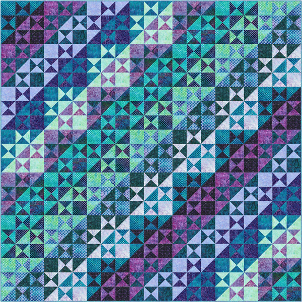 Splashy Split Stars Quilt Pattern