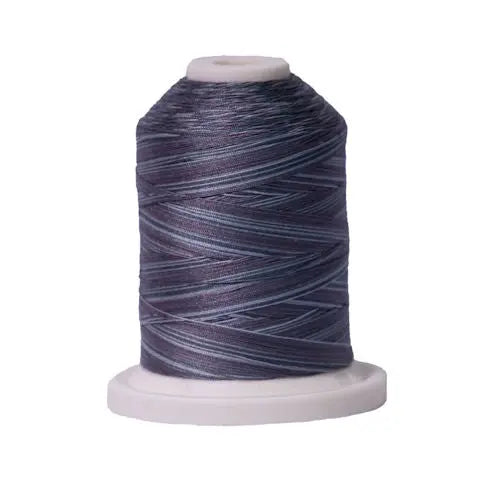 081 Smokey Blues Signature Cotton Variegated Thread Mini Spool - 40WT