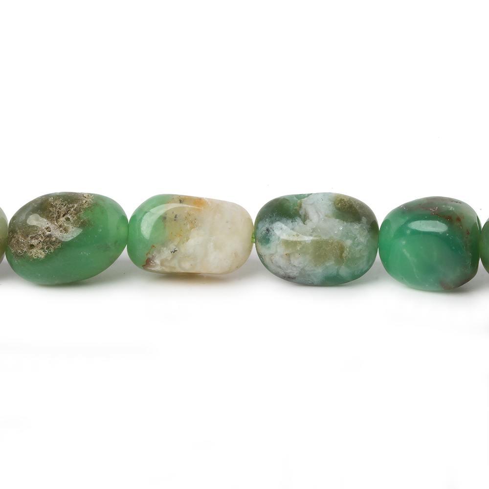10x8-14x8mm Chrysoprase and Matrix Plain Nugget Beads 15 inch 28 pcs