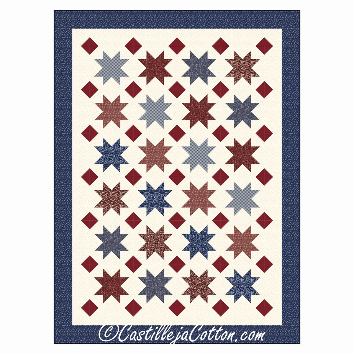 Floating Stars and Diamonds Downloadable Pattern