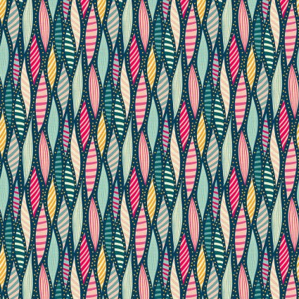 118" Paradise Birds Feathers Navy Wideback Fabric per yard