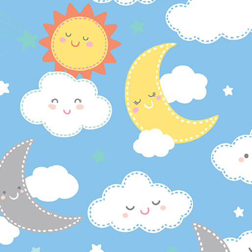 Twinkle Comfort Flannel - Sky - Blue
