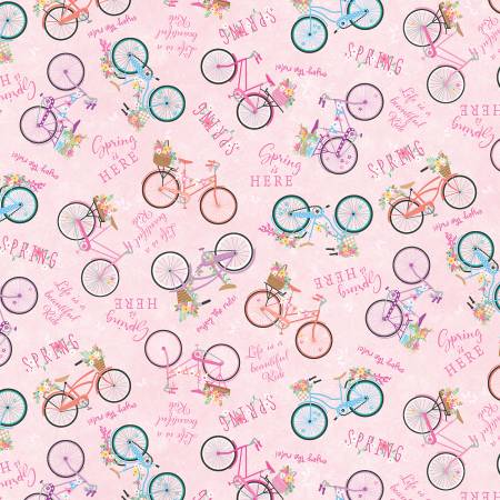Enjoy the Ride - Springtime Bicycles - Pink