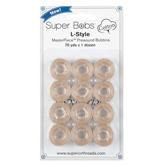 Super Bobs Cotton #154 Sculptor's Clay (L Style) 12 pack pre-wound bobbins
